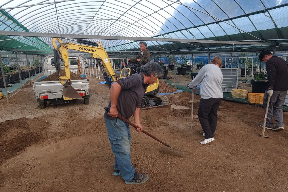 ハウス整地作業